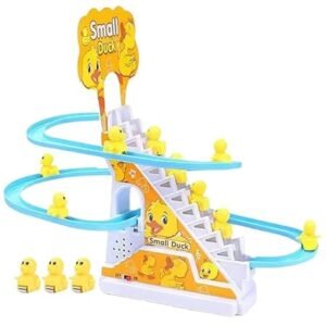 Skygenix Electric Duck Track Toy – 3 Stair-Climbing Ducks with Lights & Music (Baby/Kids Toy)